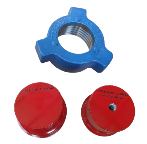 2 inch FIG 1502 Plug Union Male and Female Blind Plugs, 15000 PSI Hammer Union Blanking Plug