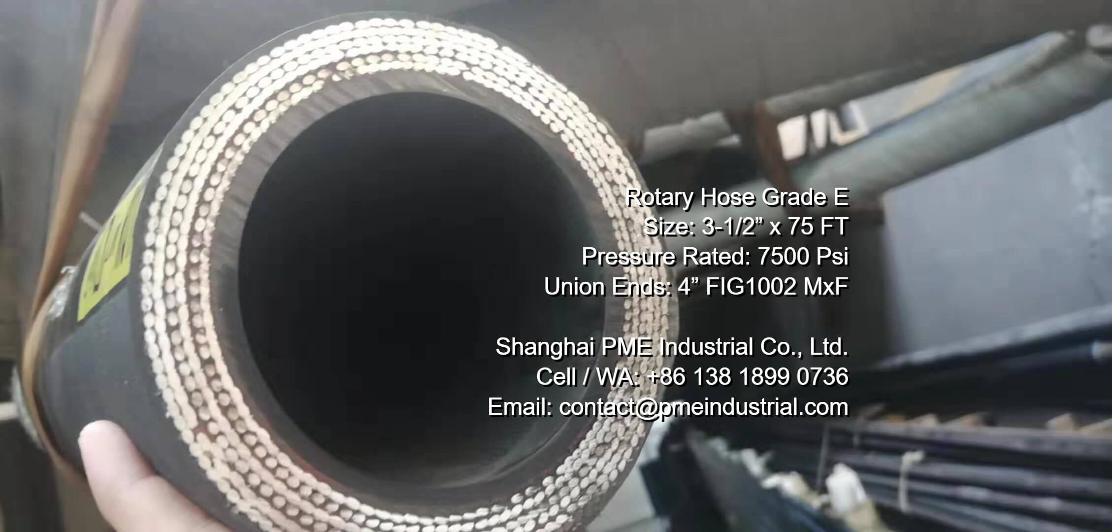 High pressure API 7K Grade E rotary drilling hose loop for heavy mud pump systems.