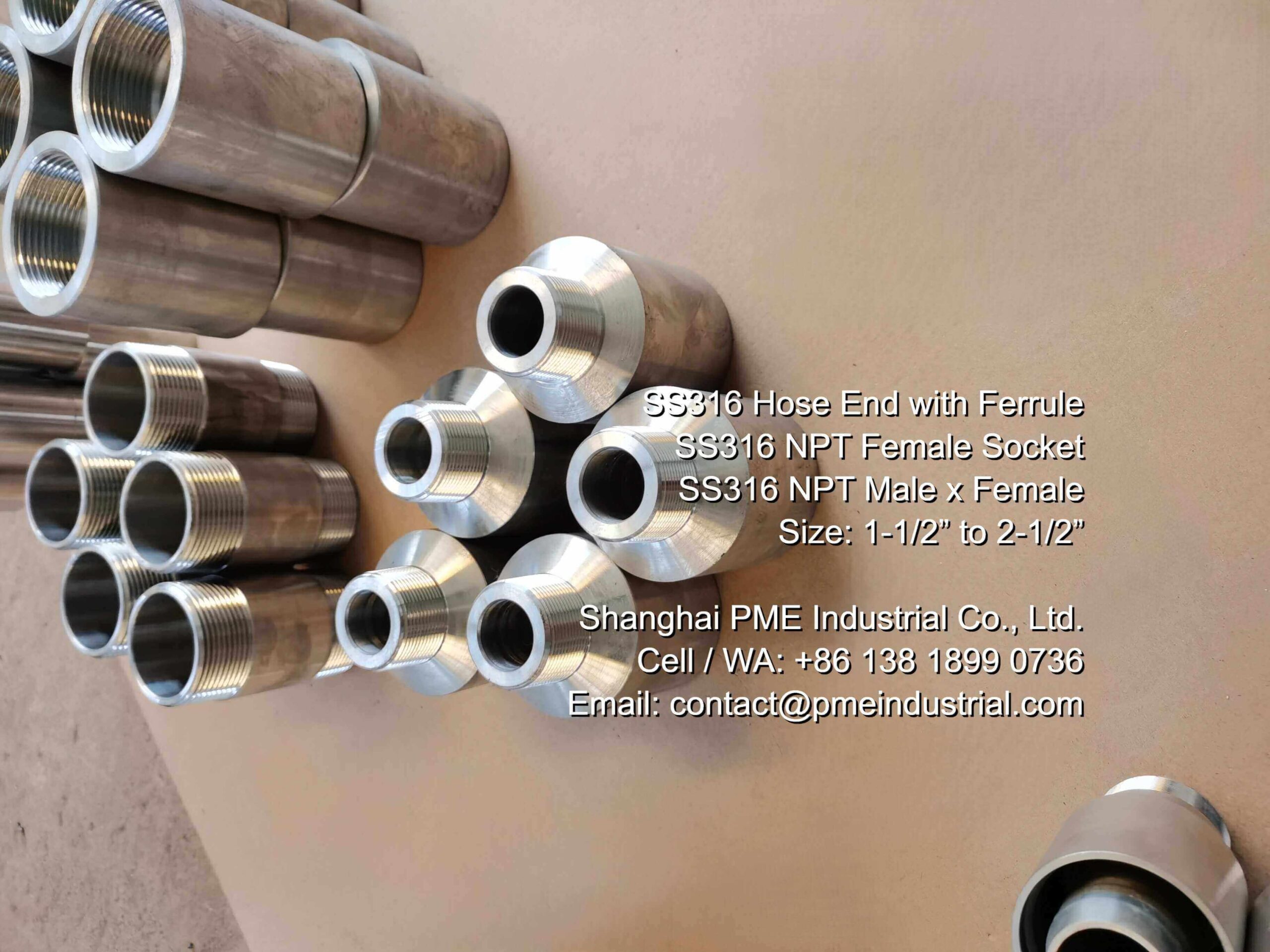 NPT Reducing Nipple Adapter SS 316
