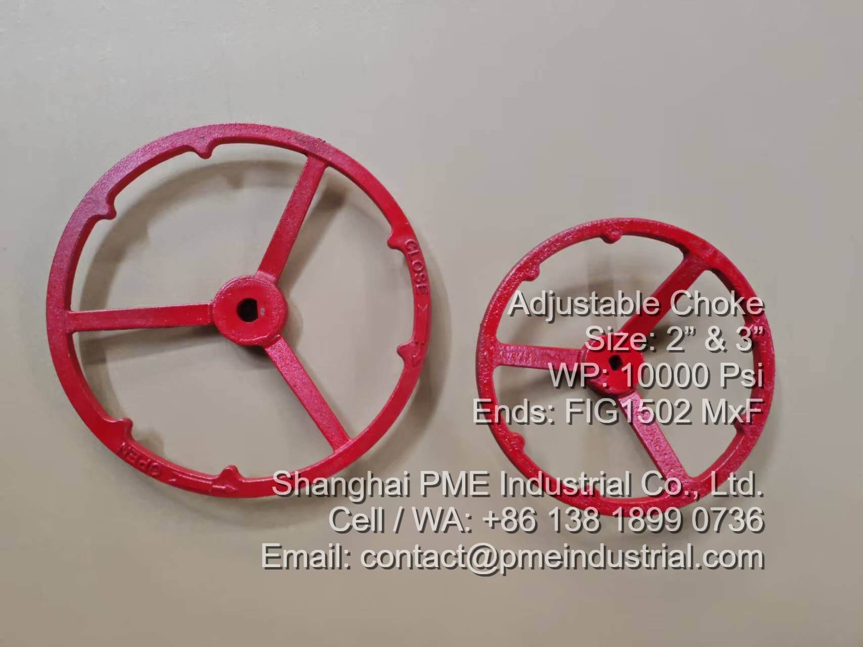 Close-up of Adjustable Choke Valve Handwheel and Stem Mechanism