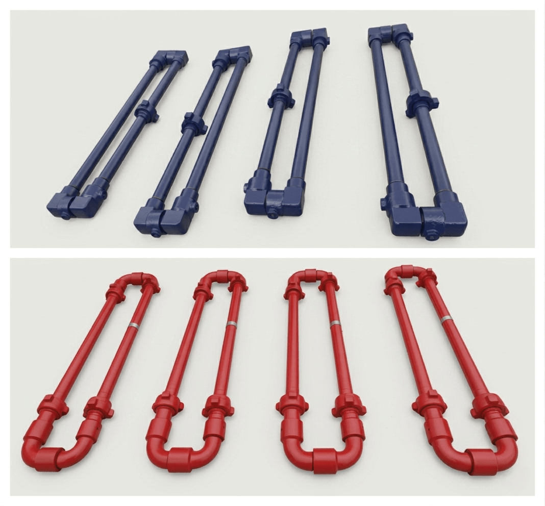 API compliant cementing and circulating hose loop for high pressure oilfield discharge lines - PME Industrial