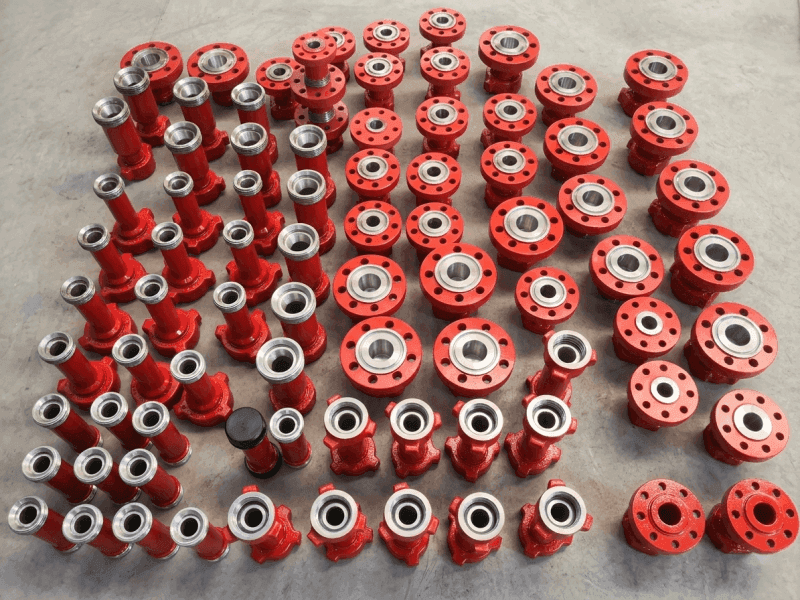 Integral forged crossover sub with standard FIG 1502 hammer union ends