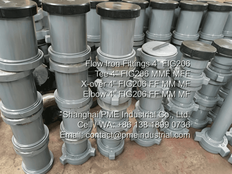 4 inch FIG 206 Crossover Flow Iron Union Connection
