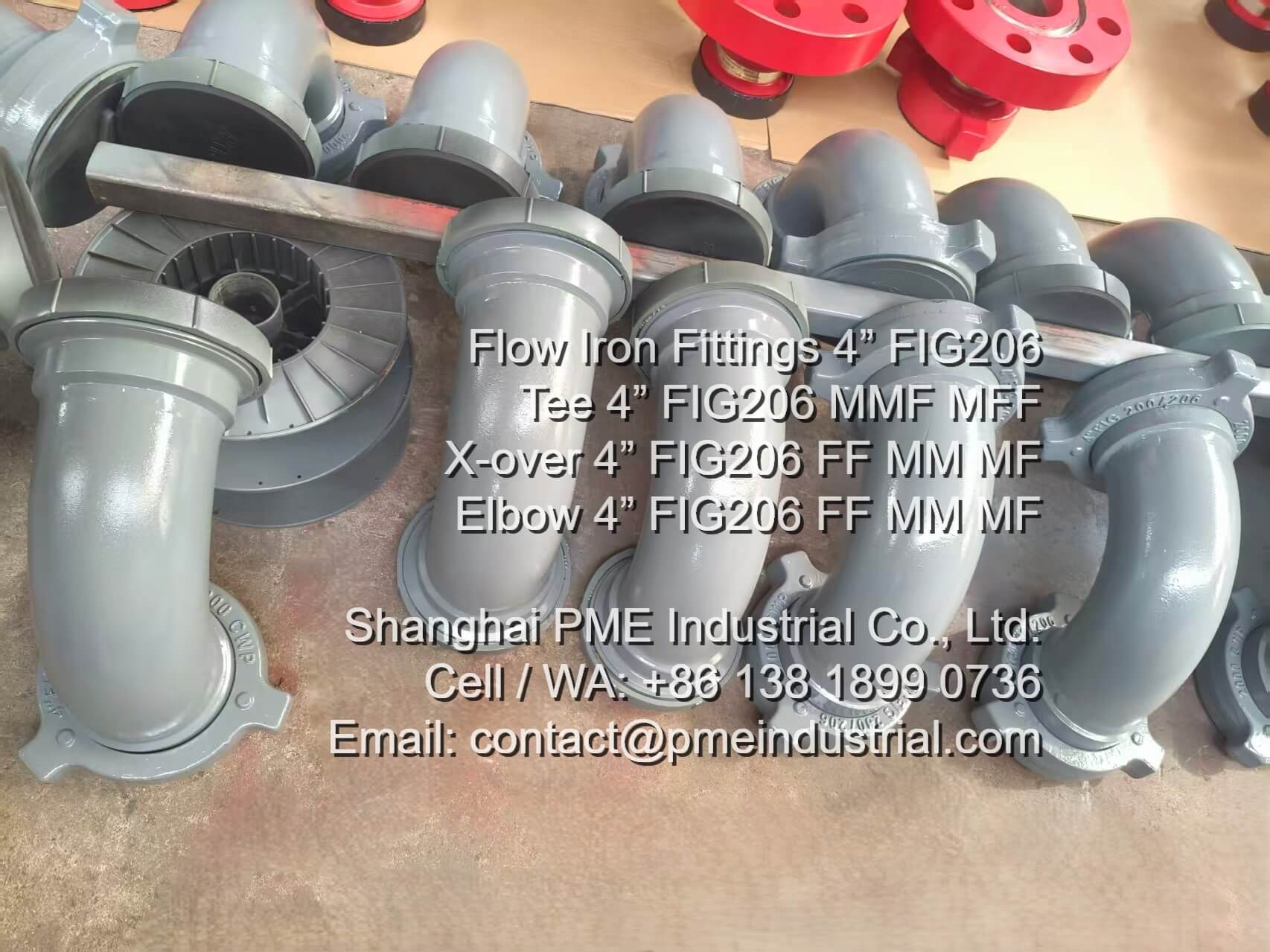 4 inch FIG 206 Flow Iron 90 Degree Elbow for high pressure fluid lines