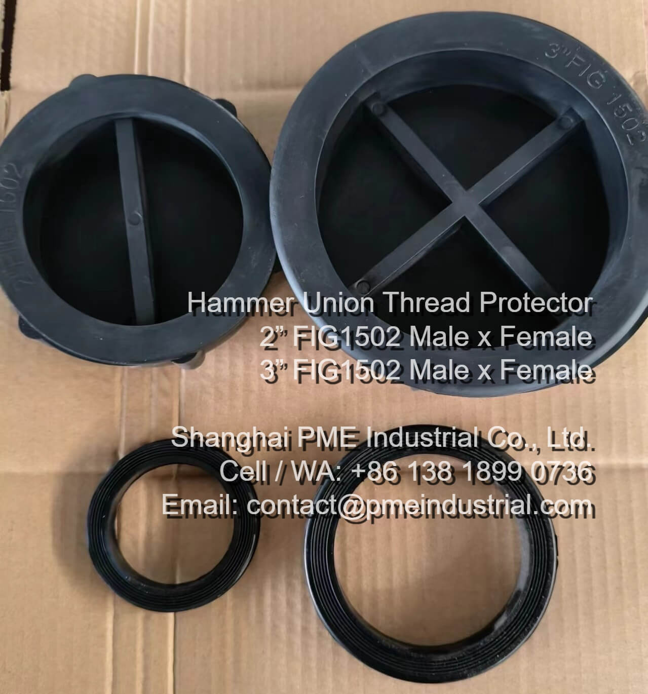 FIG 1502 female hammer union thread protector cap with seal ring retention seat