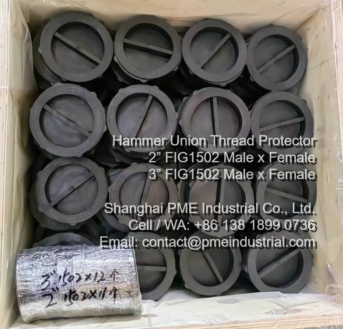 Seaworthy wooden crate export packaging for FIG 1502 thread protectors