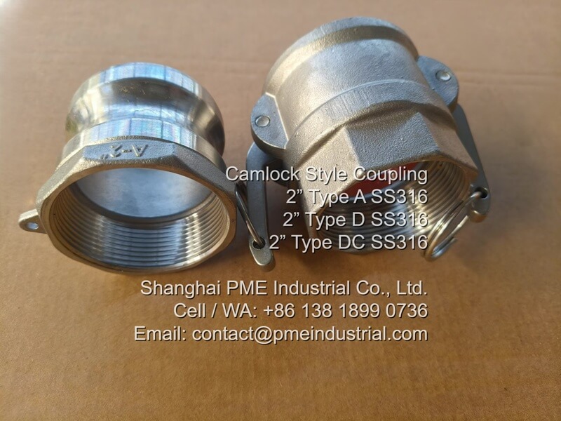 Stainless Steel 2 Camlock Fittings Part A Male Adapter