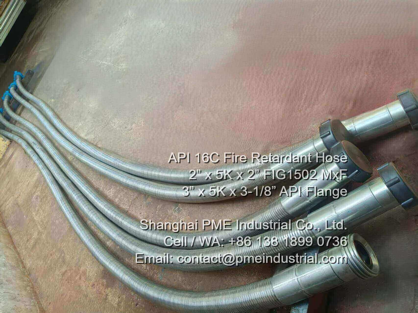 API 16C 2 inch 5000 PSI FIG 1502 Hammer Union Hose Assembly with SS Armour