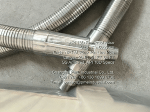 both end male npt thread precision fitting on 1 inch fire proof hose