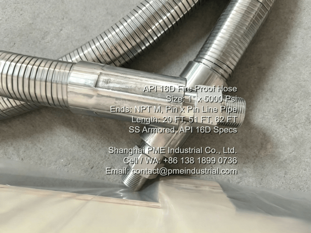 Male NPT Thread End Fitting on BOP Fire Proof Hose