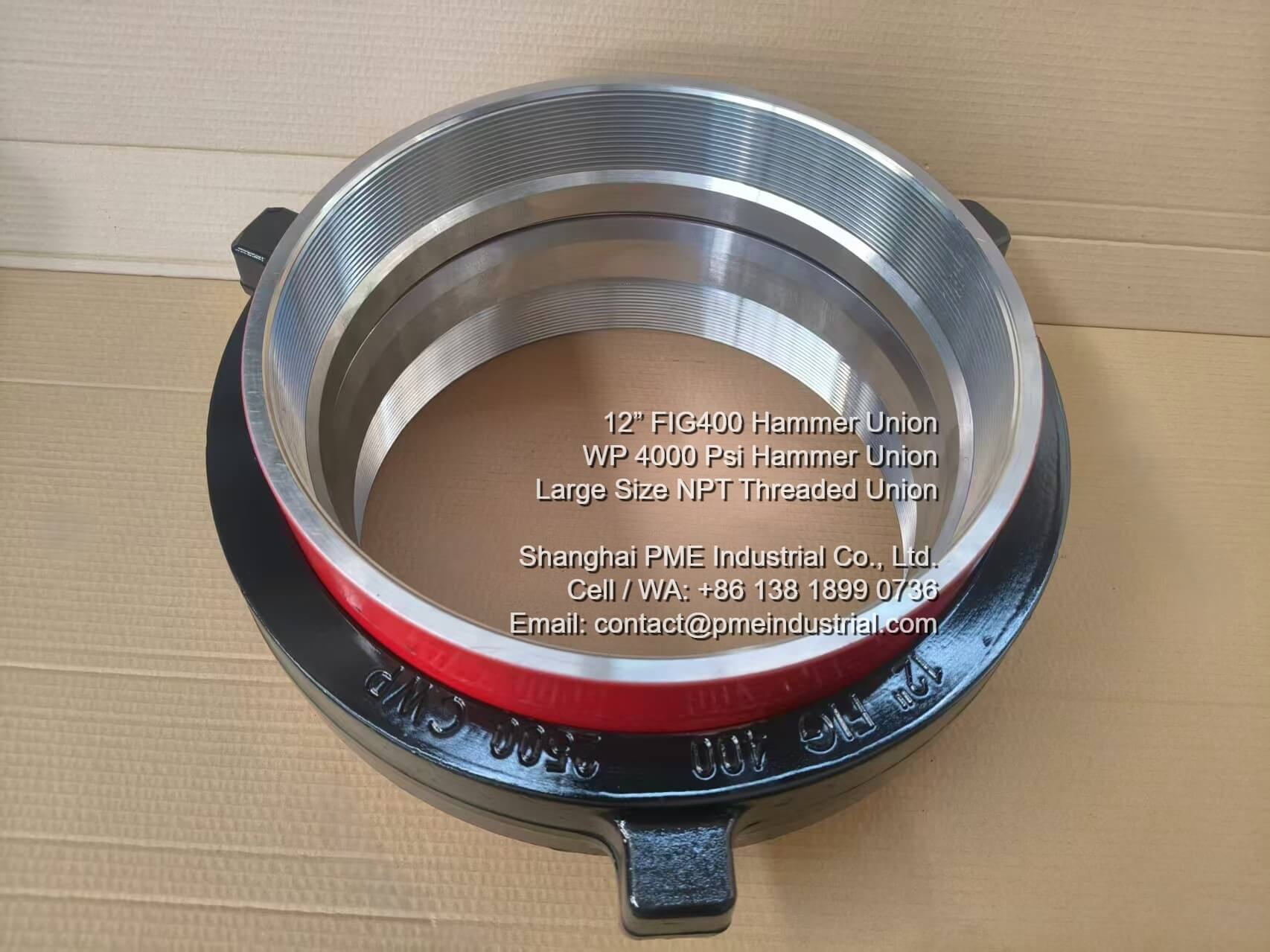 12 Inch Hammer Union wing nut pressure rating markings