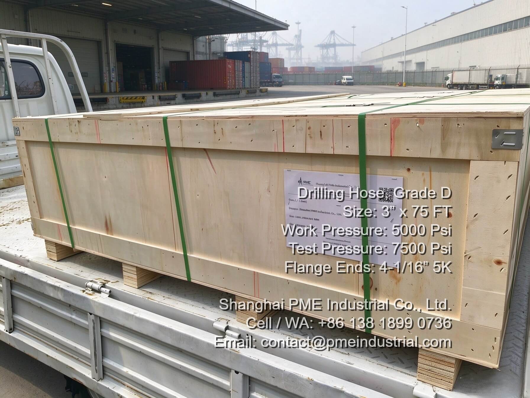 Oilfield Drilling Hose 4-1 16 Flange arrived at Shanghai port warehouse for vessel loading