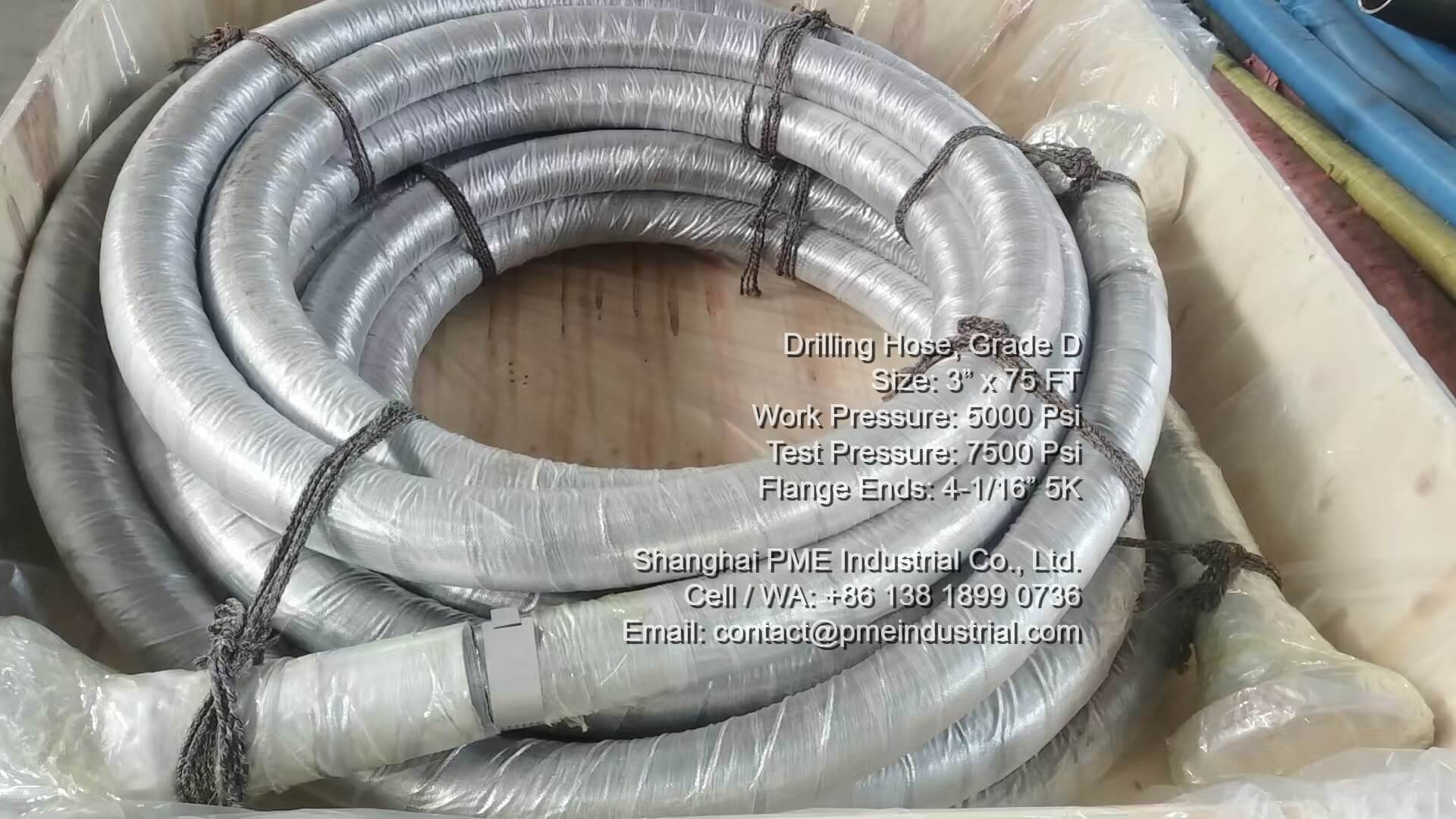 High Pressure Swaged Drilling Hose packed for shipping to United States