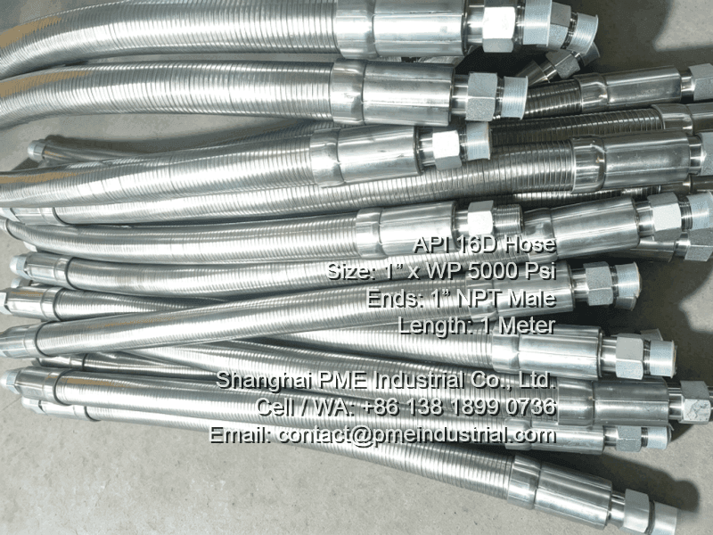 api 16d bop control hose 1 inch 5000 psi ss armored