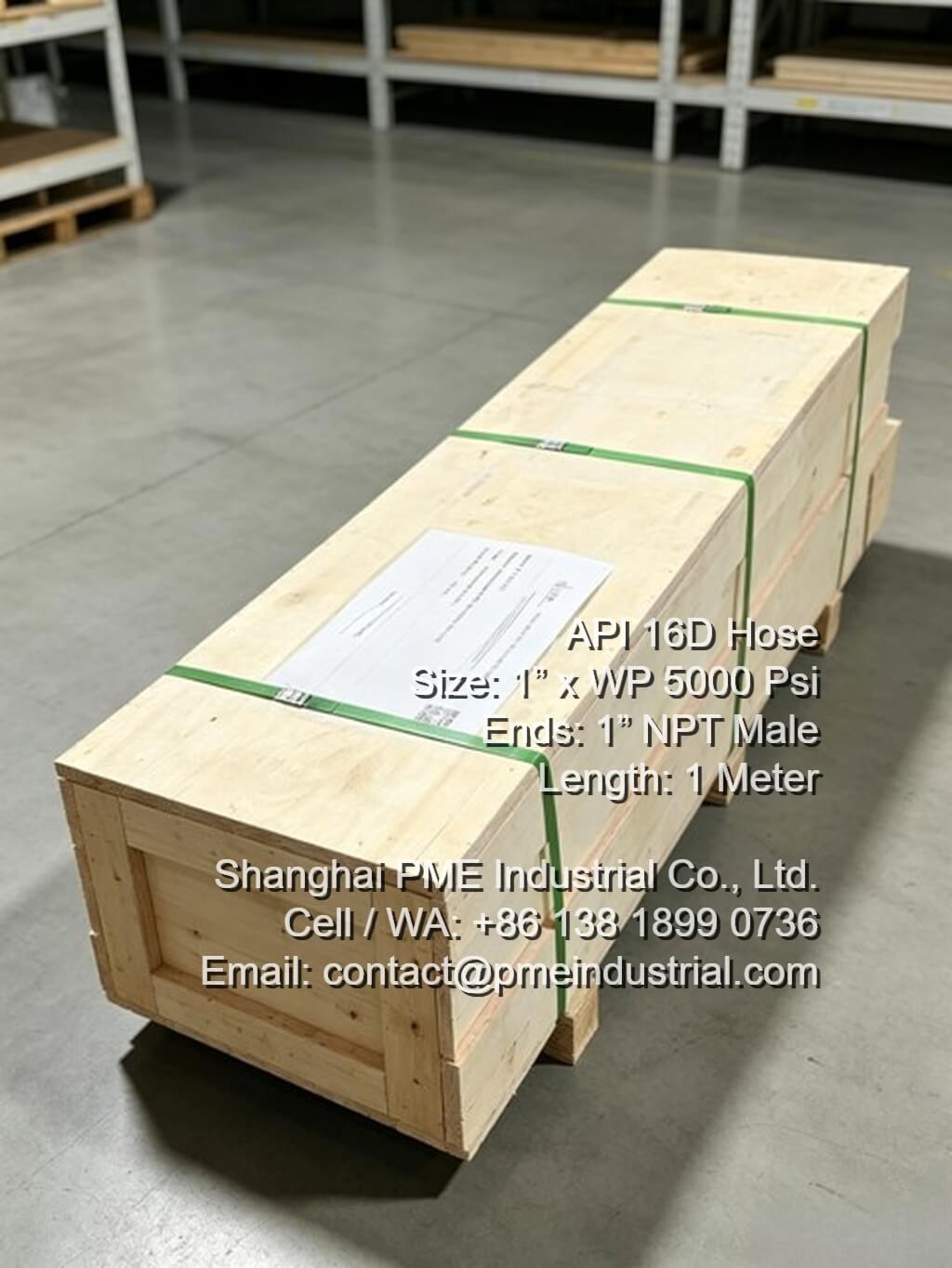 api 16d bop control hose wooden crate export packaging