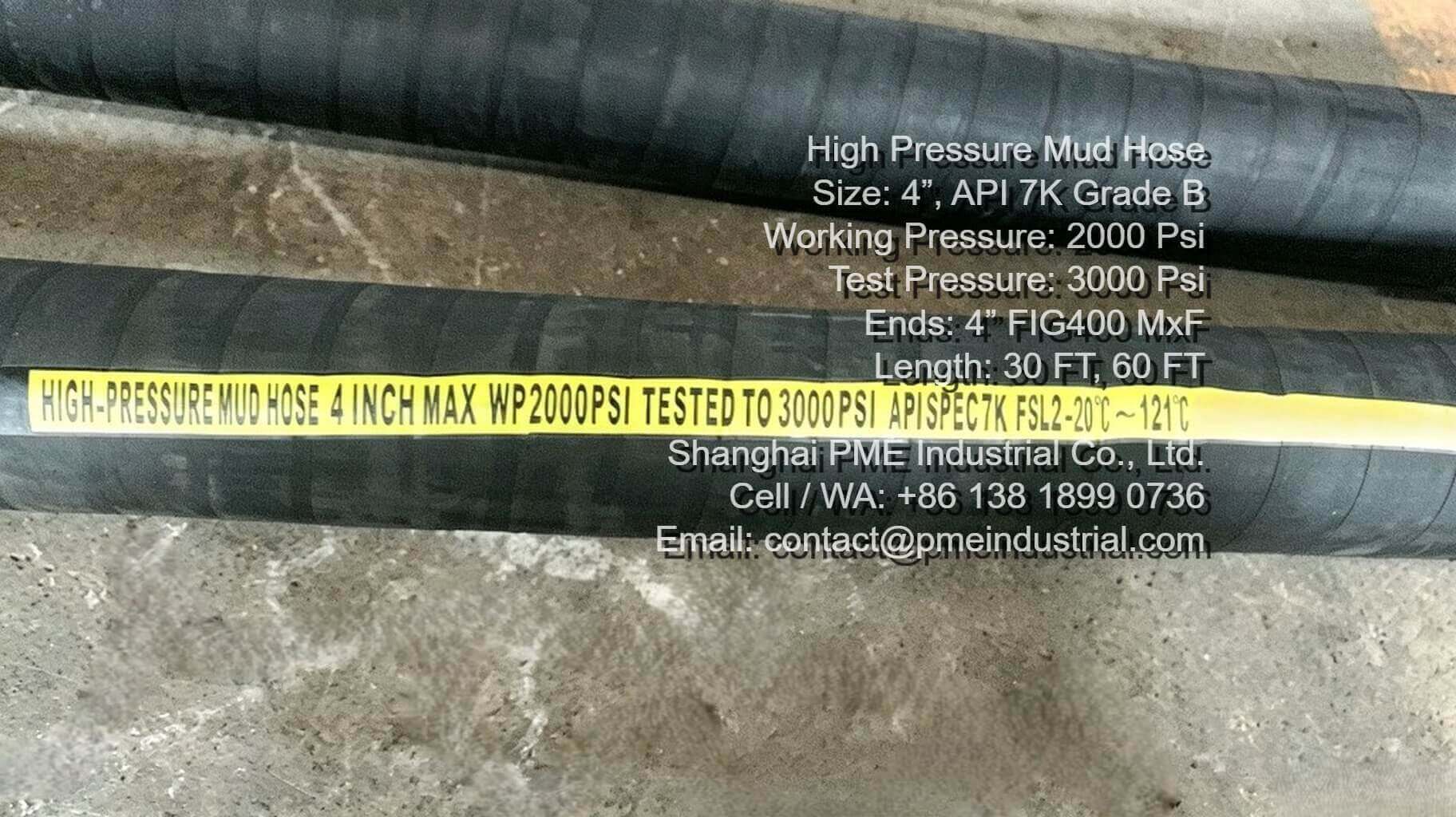 API 7K mud hose body marking and temp rating