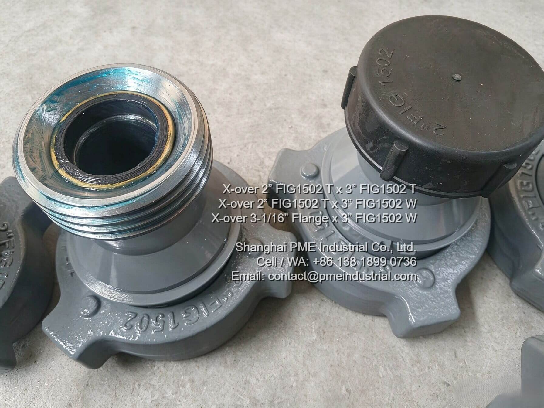 2 Inch Threaded to 3 Inch Wing Fig 1502 Crossover Fitting